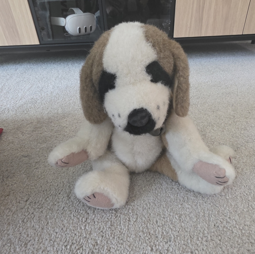 Adorable VINTAGE MOZART WEIGHTED  Brown and White Stuffed Dog Toy
